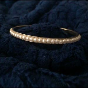 Silver Pearl Bangle Bracelet